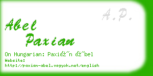 abel paxian business card